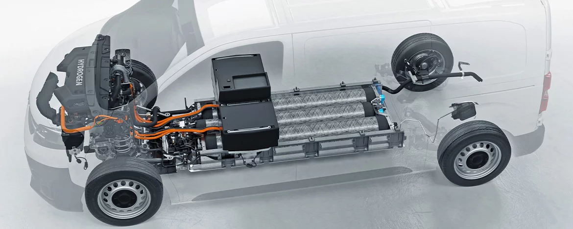 Hydrogen tanks in van